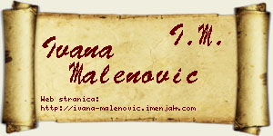 Ivana Malenović vizit kartica